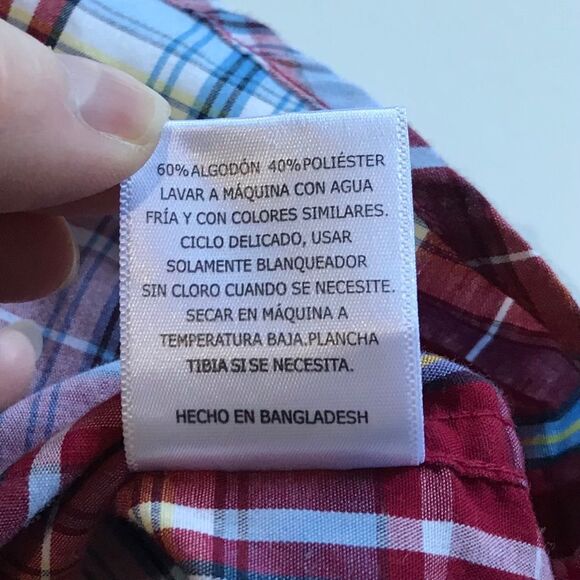 Levi’s Pearl Snap Plaid Short Sleeve Western Rodeo Shirt Red Blue Sz XL - Picture 6 of 11